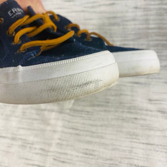 Sperry Womens Crest Vibe Navy Canvas Ankle Boat Shoes Sneakers Size 7 Preppy - Picture 6 of 10